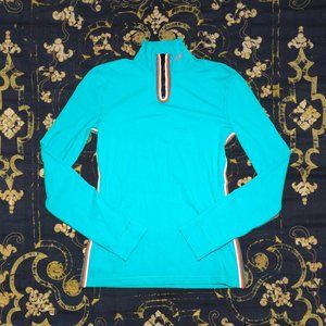 Calvin Klein 205 W 39 NYC aqua cotton/elastic top